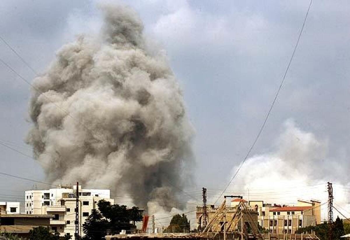 Israeli bombing flattened several apartment buildings in Lebanon's southern port city of Tyre on Monday. It was in the same neighborhood where Israeli commandos raided a complex last weekend, killing several fighters. It is not clear if anyone was killed in the attack, but at least one fighter was injured.