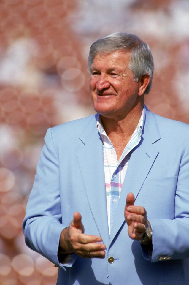 Quarterback and place kicker George Blanda played pro football for 26 seasons — longer than any other person.