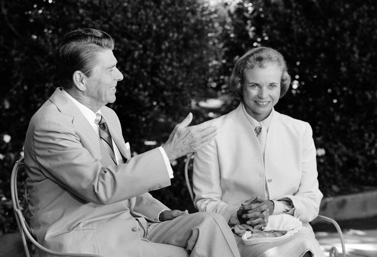 President Reagan and Sandra Day O'Connor