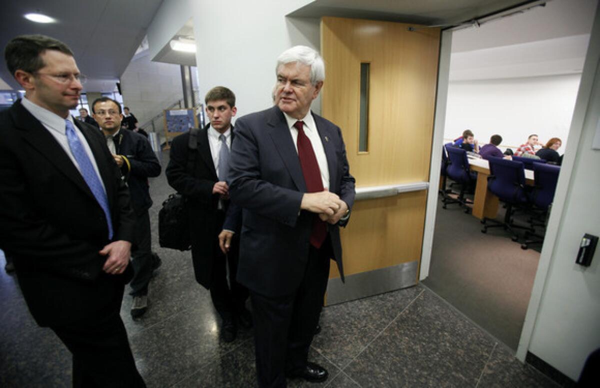 Former House Speaker Newt Gingrich has praised Donald Trump's candidacy throughout the primaries. (Charlie Neibergall / Associated Press)