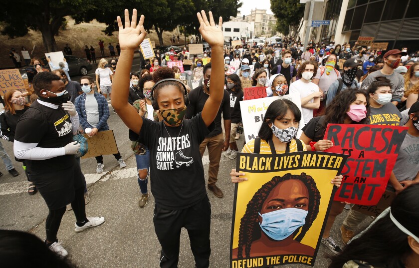 Black Lives Matter protesters marching