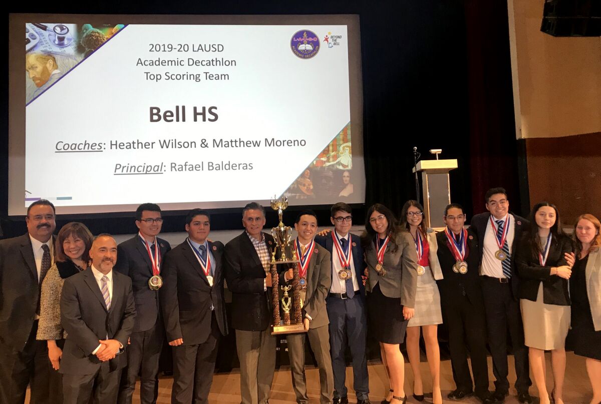 Bell High School wins 2020 L.A. Unified Academic Decathlon