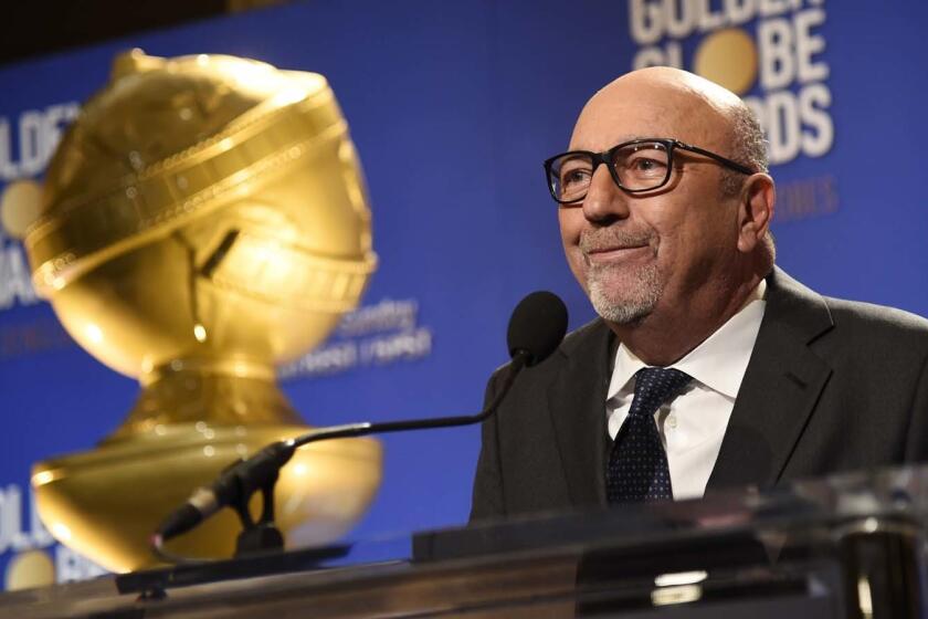 Lorenzo Soria, president of the Hollywood Foreign Press Assn., speaks during the nominations for the 74th annual Golden Globe Awards at the Beverly Hilton on Dec. 12, 2016.
