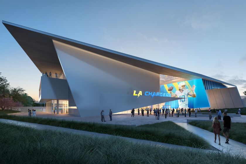 An artist's rendering of the planned Chargers training facility in El Segundo.