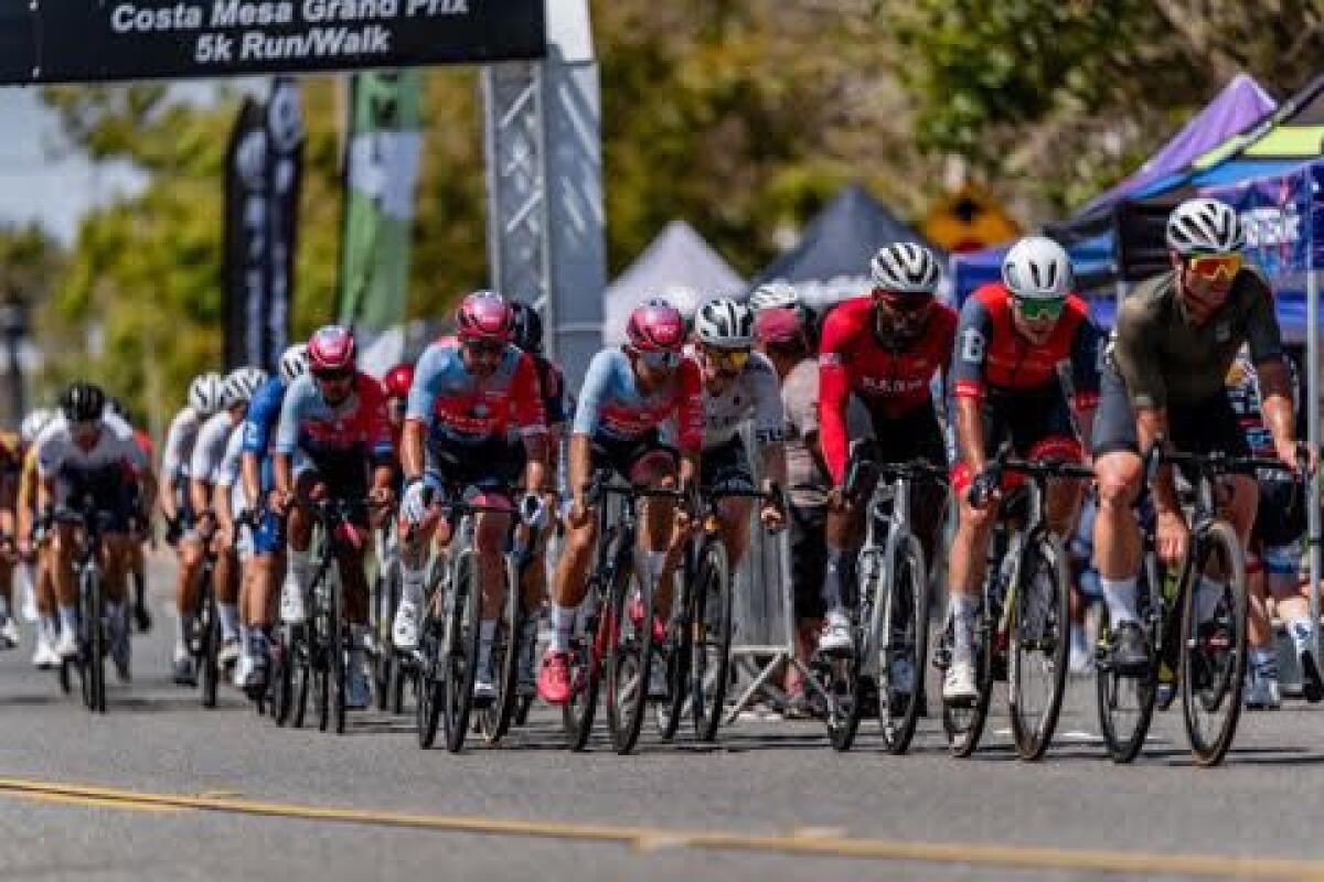 Riders compete in the Costa Mesa Grand Prix Sunday, a semiannual road racing event that debuted in March.