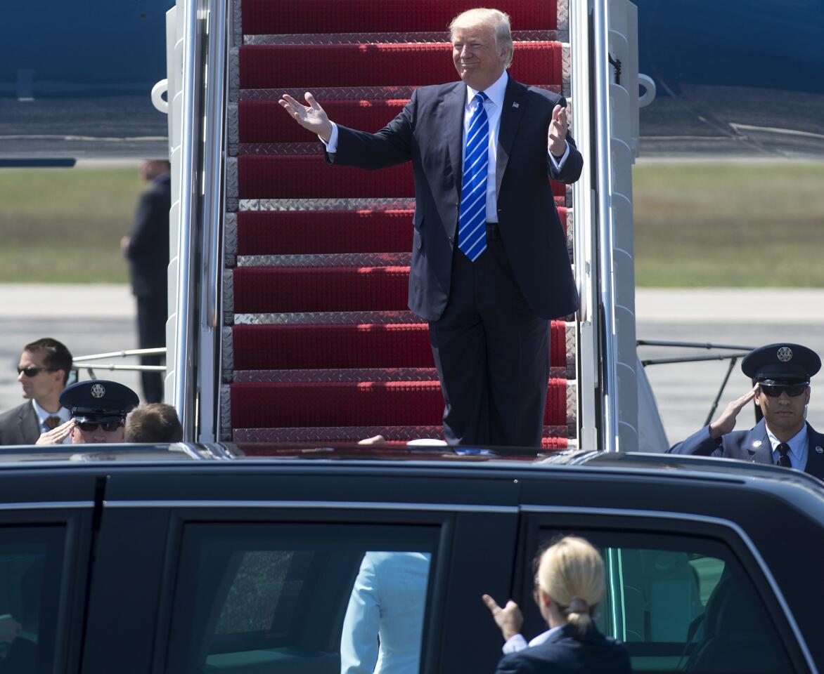 President Trump Arrives In New London