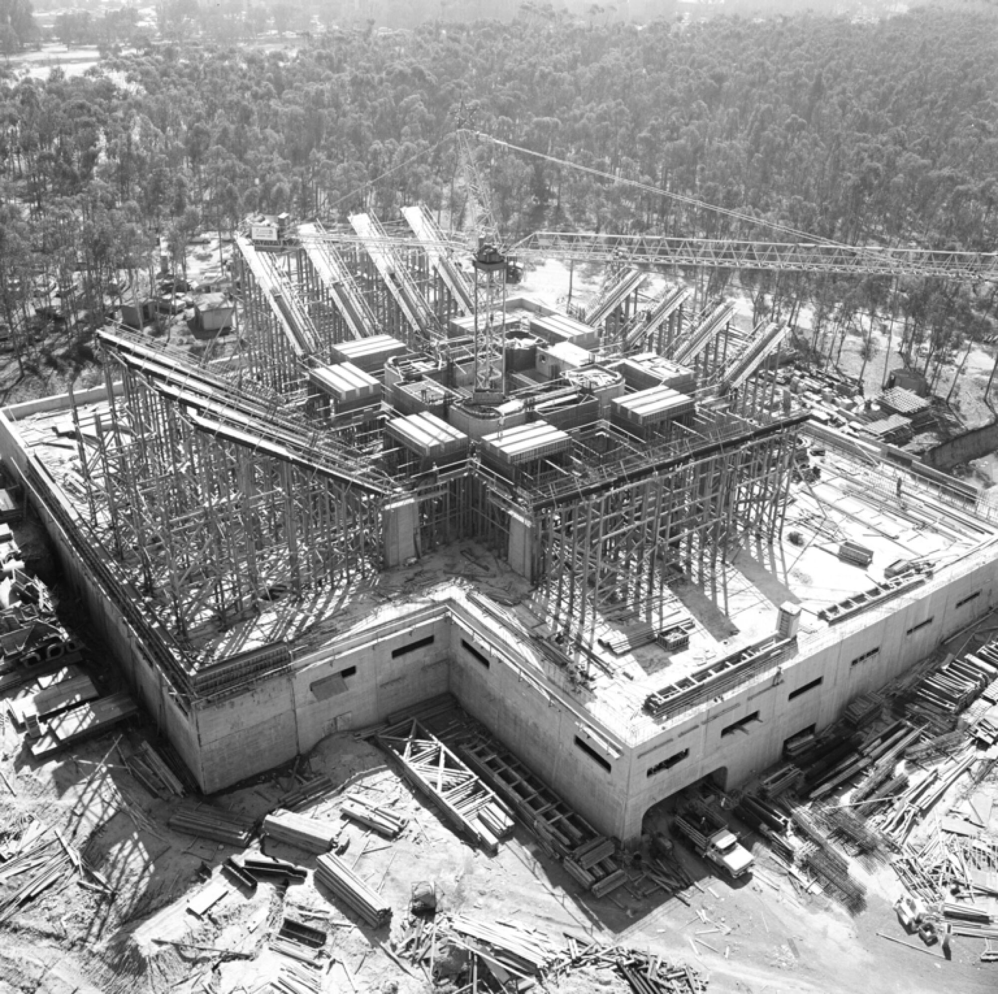 UCSD's Central Library (now Geisel Library) under construction in 1968.