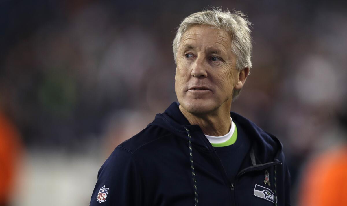 Pete Carroll prepares to coach the Seahawks in New England on Sunday night.