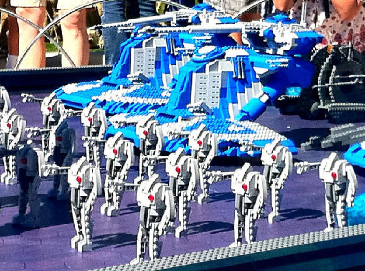 A Clone Wars battle in Star Wars Miniland at Legoland California.