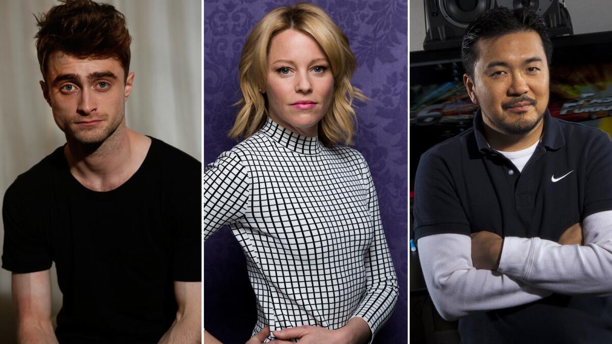 Daniel Radcliffe, left, Elizabeth Banks and Justin Lin are among the 322 people invited to join the Academy of Motion Picture Arts and Sciences.
