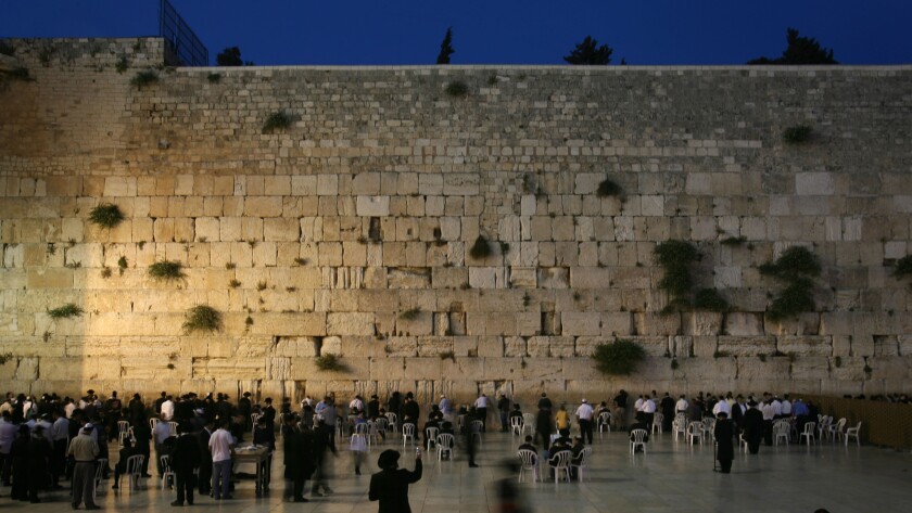Prayers at the Western Wall in Jerusalem.