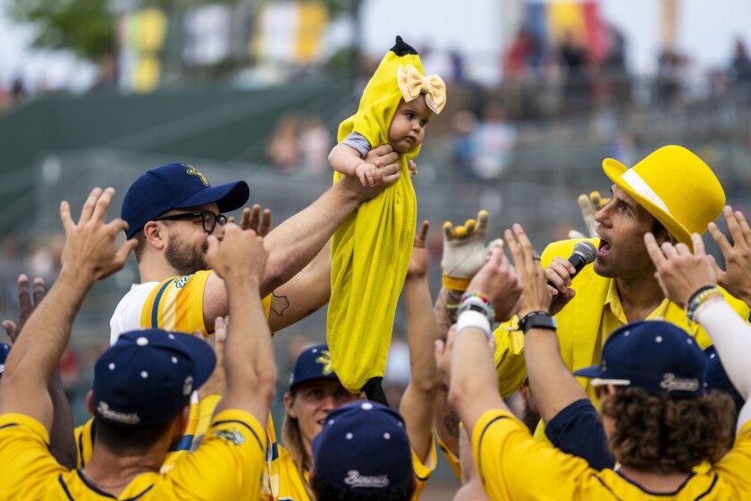 The presentation of the Banana baby takes place before the start of a game.
