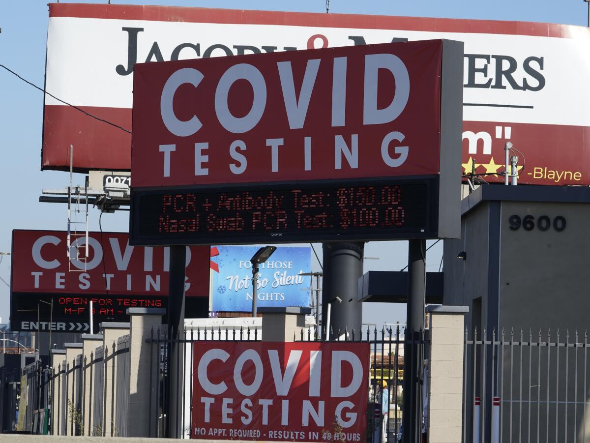 Advertisements for COVID-19 testing