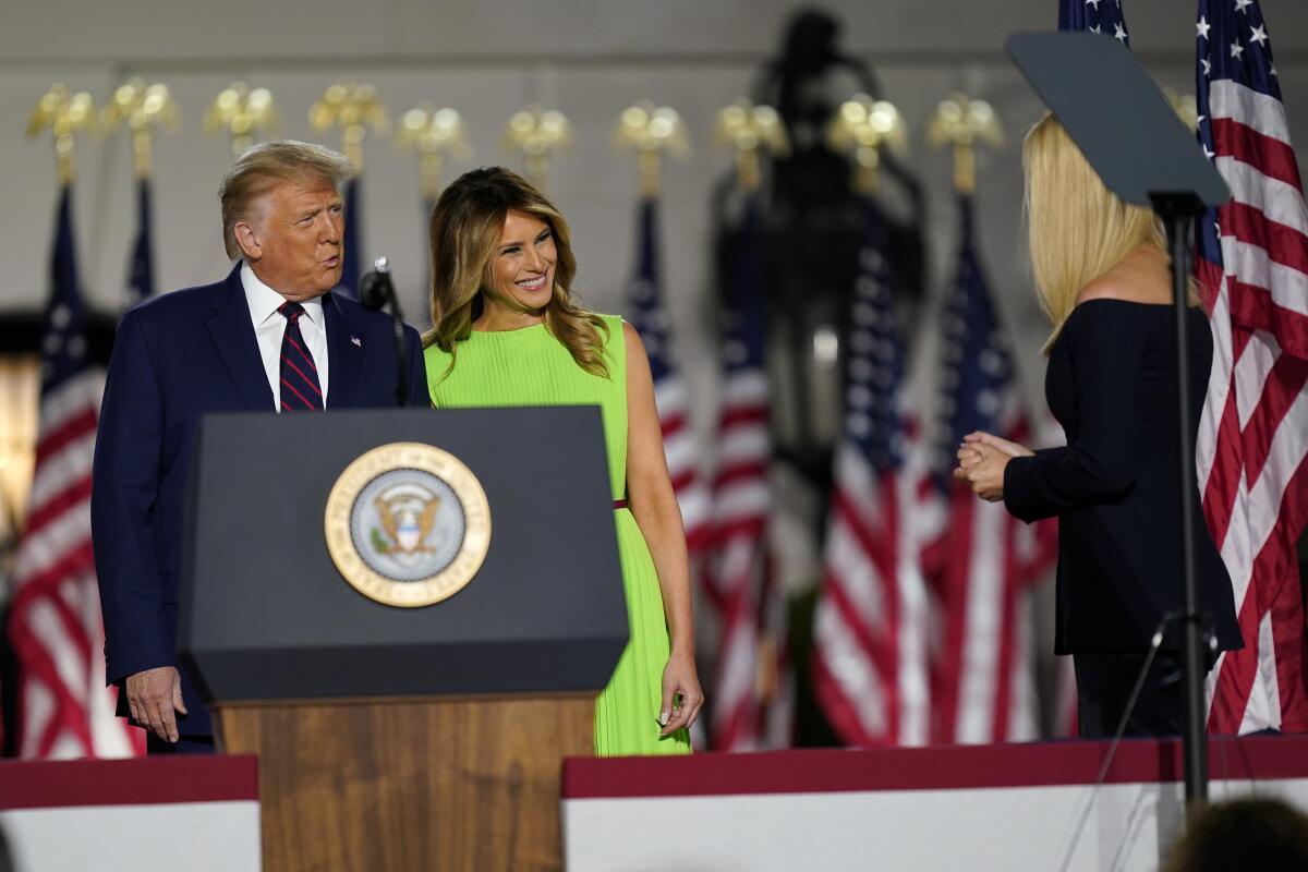 Donald Trump, Melania Trump and Ivanka Trump at the Republican National Convention