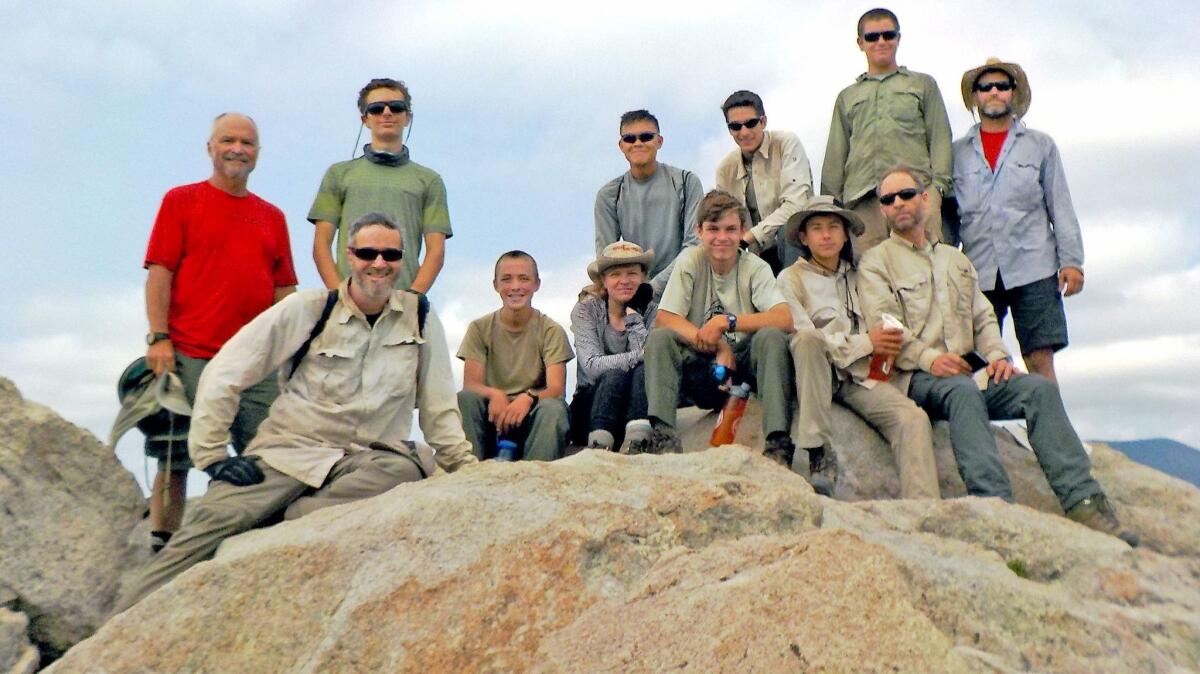 Seated, from left, are Boy Scout Troop 509 Scouts and leaders Mark Swain, Jack Olson, Libby Shiner, Jonathan Shiner, Stephan Badescu and Mircea Badescu. Standing, from left, are George Olson, Gino Graziadio, Max Fan, Forrest Swain, Jack Andrews and Tom Andrews.