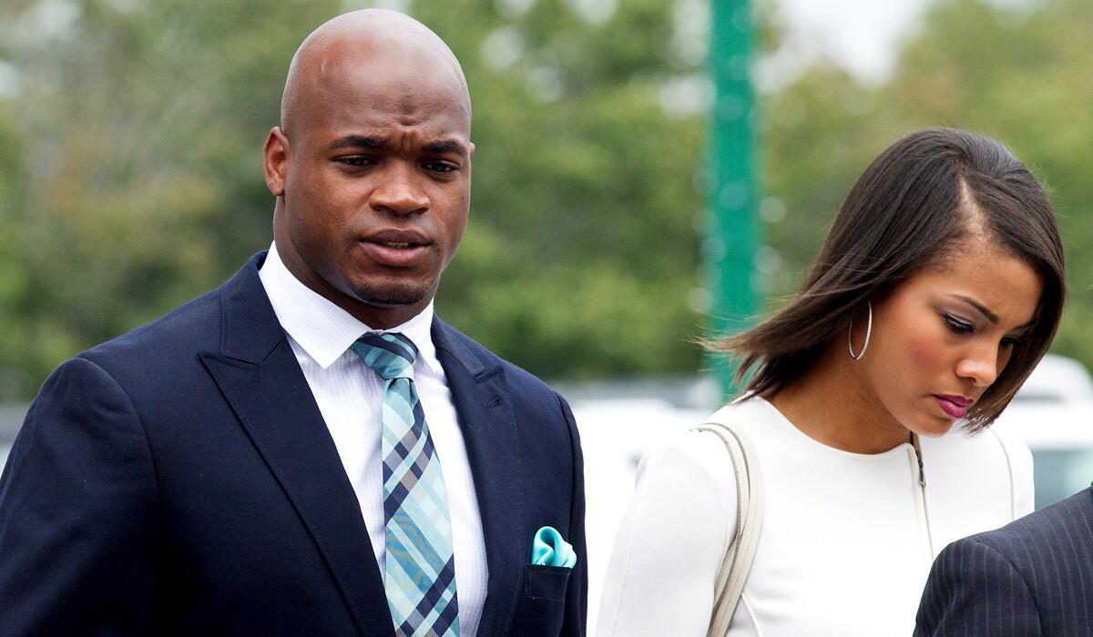 Vikings running back Adrian Peterson is seeking to have his suspension lifted after striking a plea deal for hitting his son with a switch.