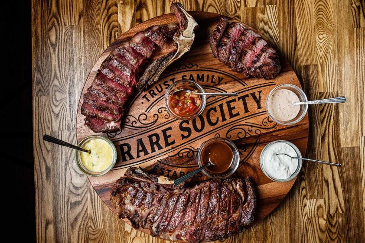 Steaks are on the menu at Rare Society restaurant