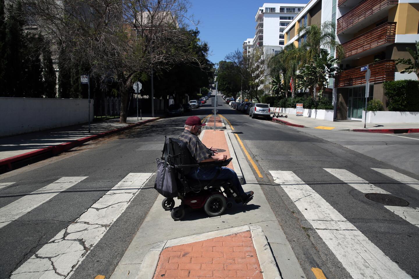 Beverly Hills, CA/USA - July 12, 2020: Line of socially distancing