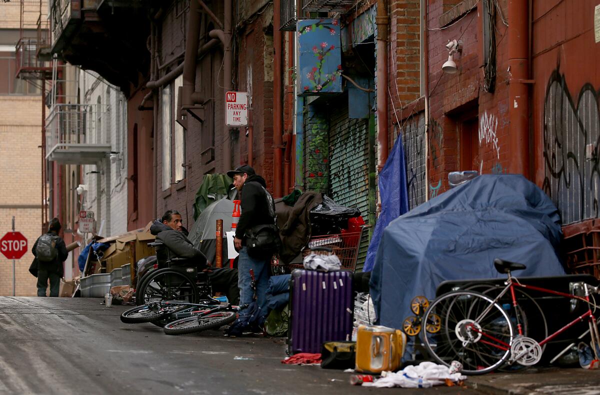Homeless encampment.