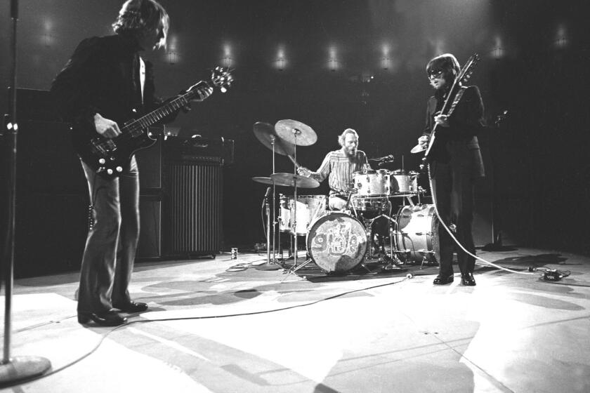 NEW YORK - NOVEMBER 2: Rock band "Cream" performs onstage at Madison Square Garden on November 2, 1968 in New York City, New York. L-R: Jack Bruce, Ginger Baker, Eric Clapton. (Photo by Michael Ochs Archives/Getty Images) ** OUTS - ELSENT, FPG, CM - OUTS * NM, PH, VA if sourced by CT, LA or MoD **