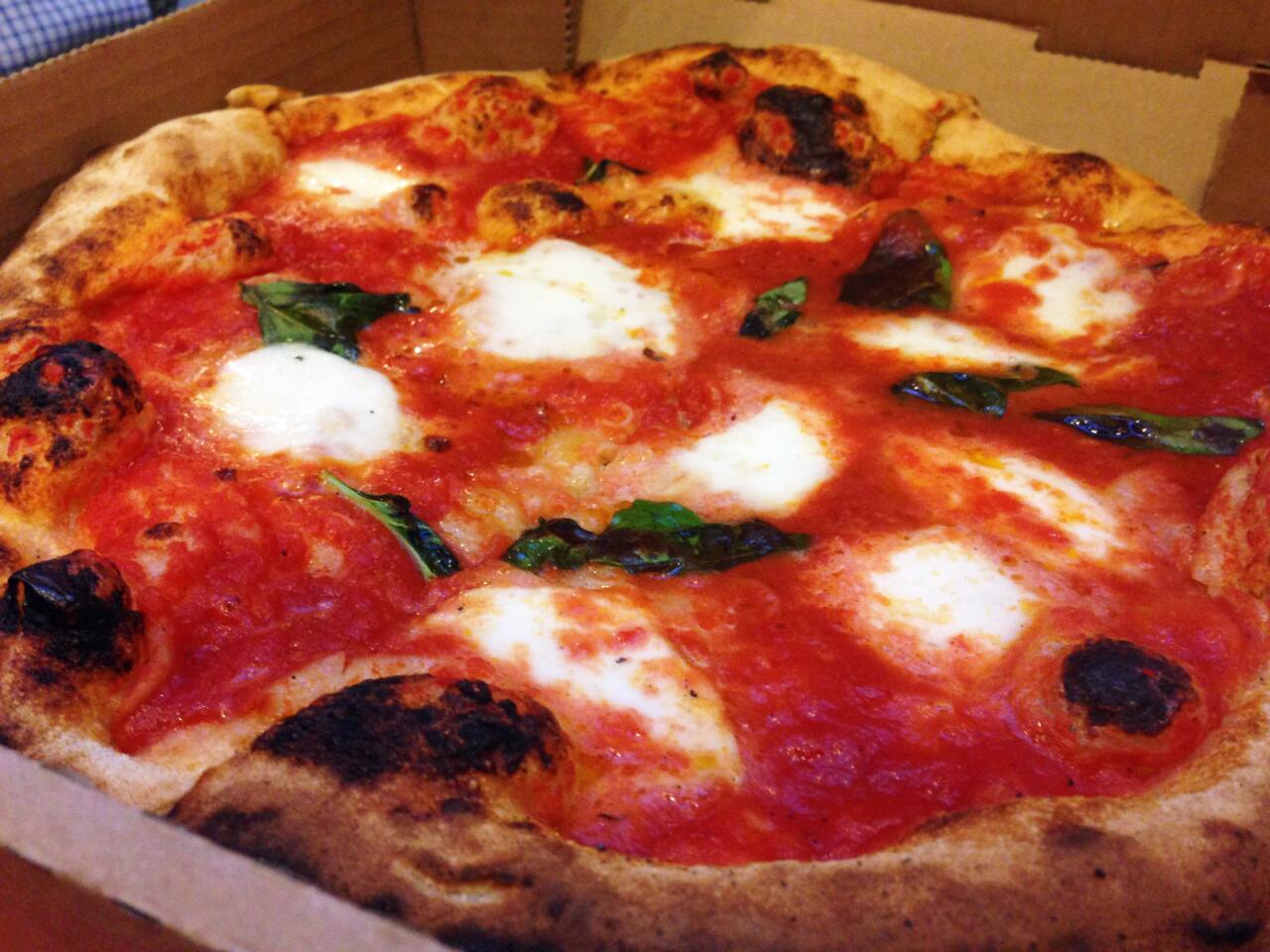 The classic Margherita pizza.