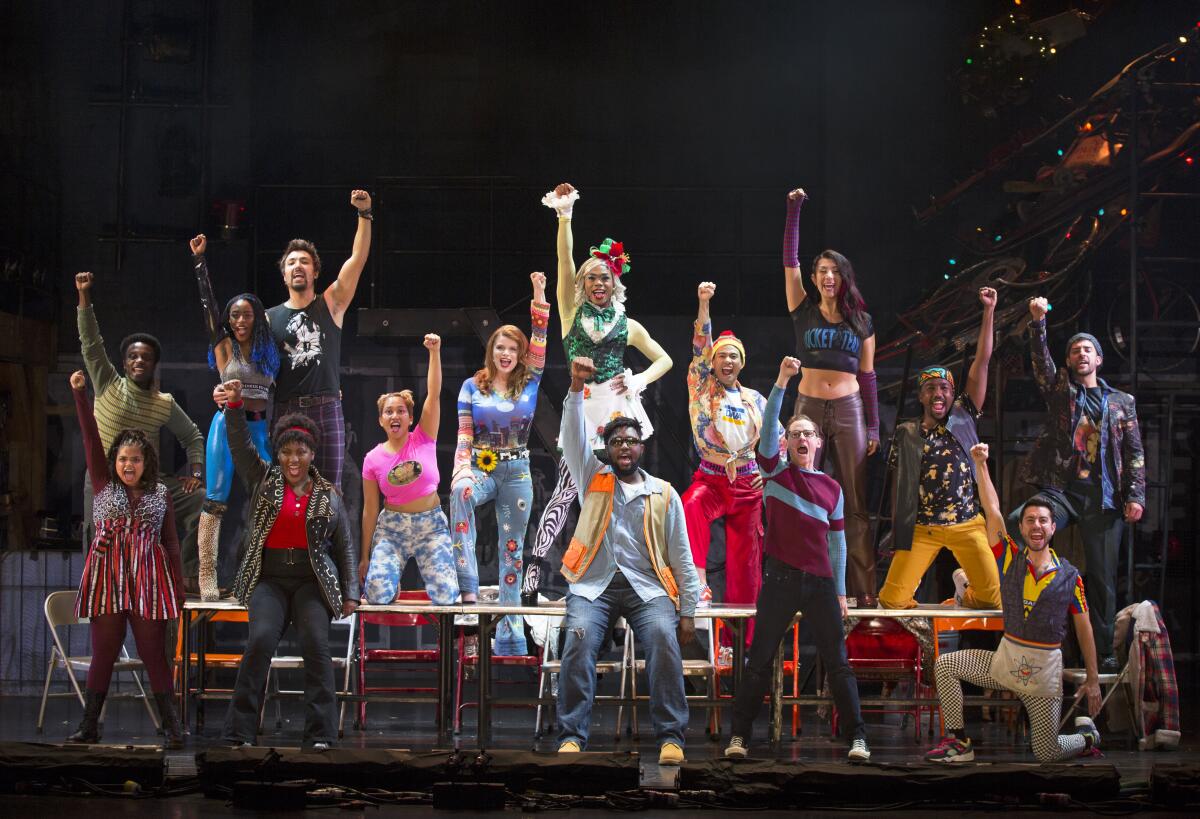 The cast of the "Rent 25th Anniversary Farewell Tour" production.