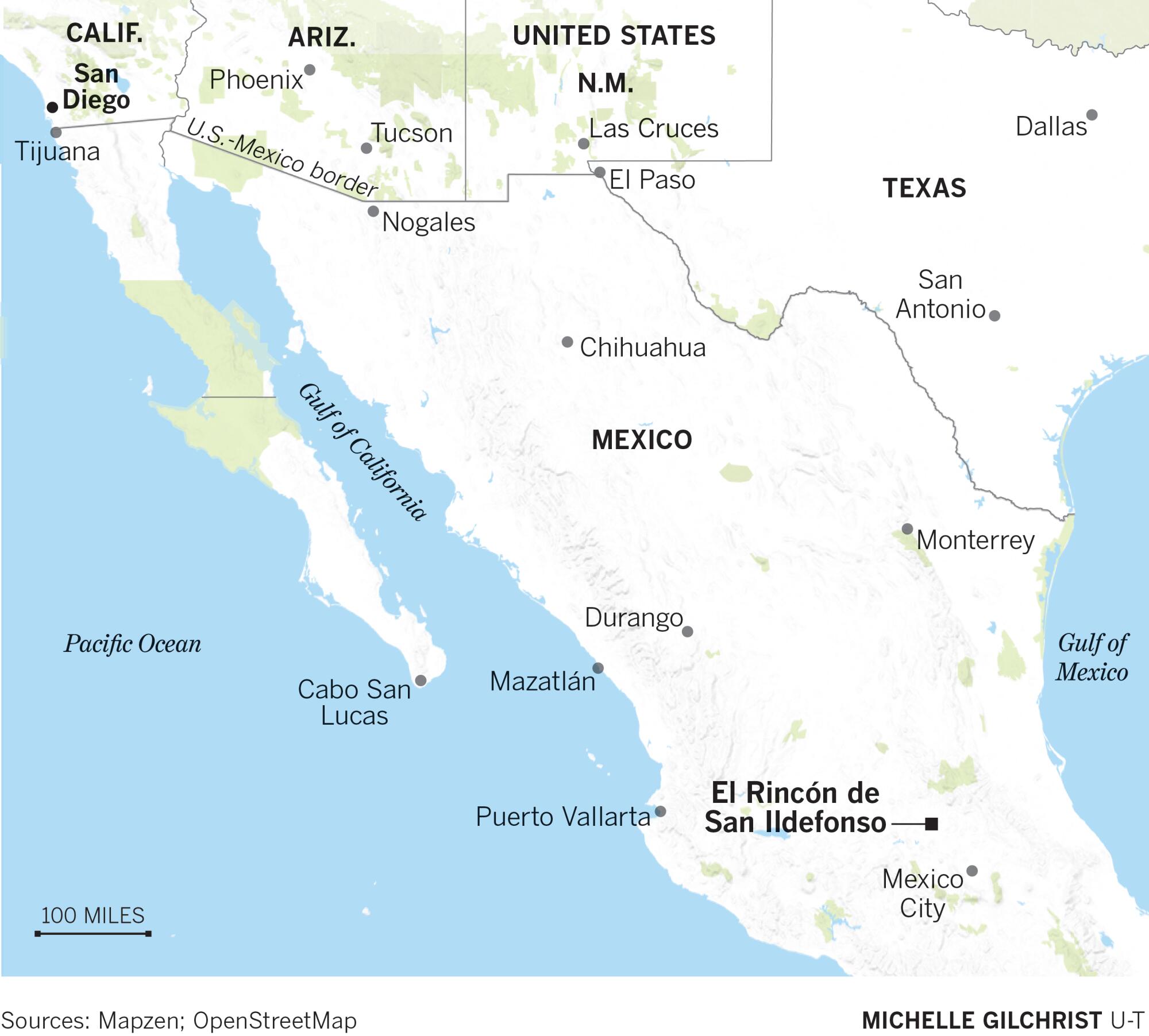 El Rincon de San Ildefonso, Mexico map