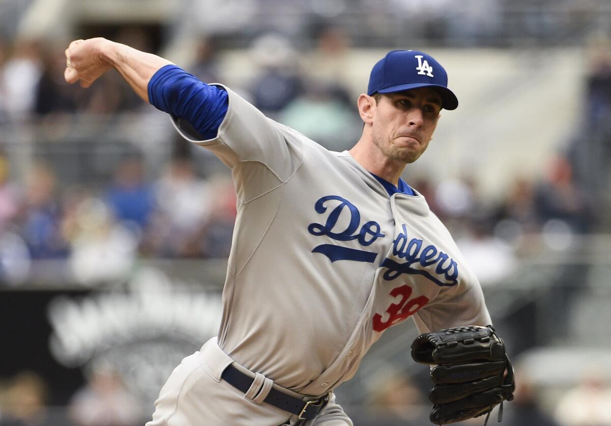 Dodgers starting pitcher Brandon McCarthy will miss the rest of the season after tearing the ulnar collateral ligament in his right elbow.