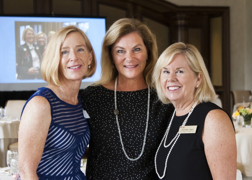 Merrins Jones, Deb Morton Lee, Kris Jones attended the 60th annual Trojan League of Orange County fundraiser.