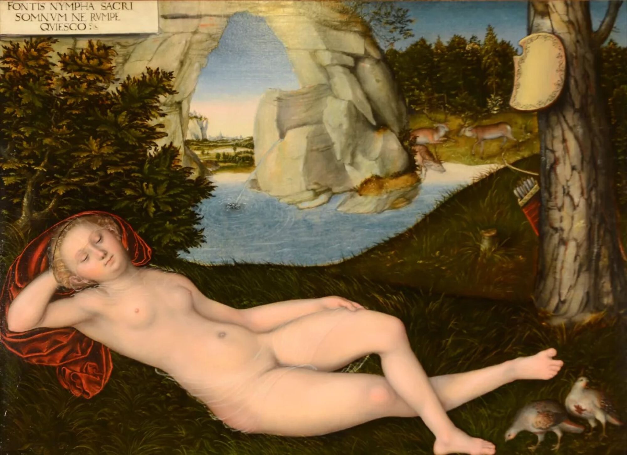 Lucas Cranach. Ninfa de la Primavera, alrededor de 1540. Óleo en el panel.