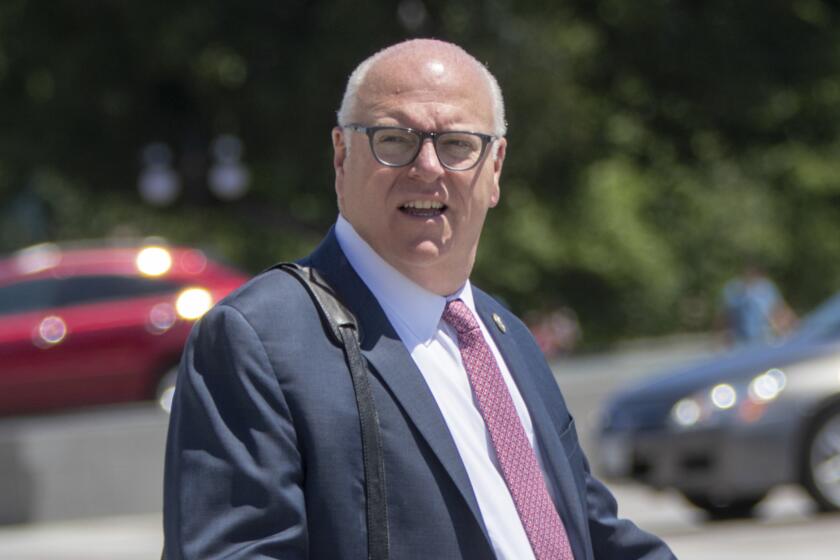 House Democratic Caucus Chairman Joe Crowley, D-N.Y., departs the House of Representatives for the weekend following final votes, at the Capitol in Washington, Friday, June 15, 2018. On Wednesday, Crowley slumped to the ground briefly on a hot day in D.C. during while marching with demonstrators protesting the separation of children from their parents at the Southern border. (AP Photo/J. Scott Applewhite)