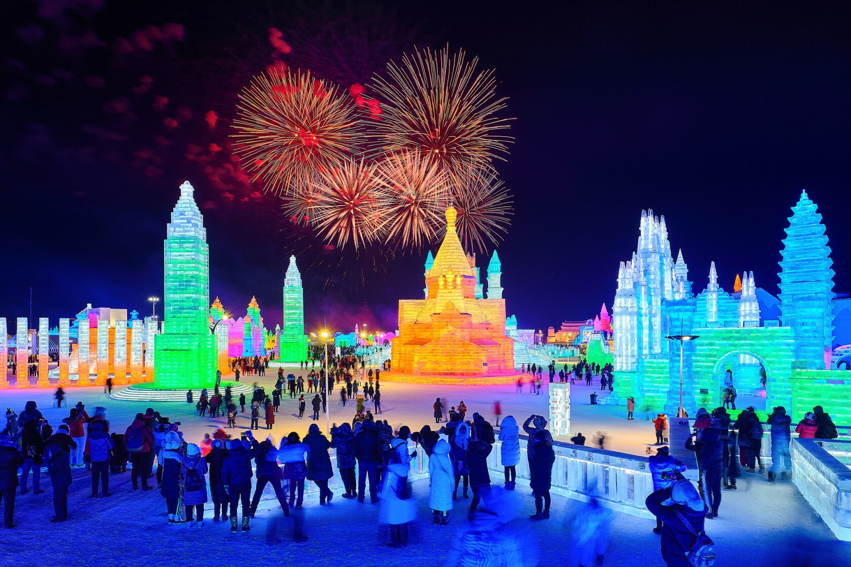 Harbin Ice Festival sculptures create a fairy tale setting — a very