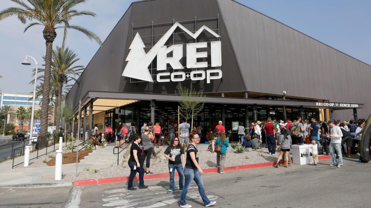 More than a thousand people showed up for the grand opening of the REI store at the Empire Center in Burbank on Friday, Aug. 25, 2017.