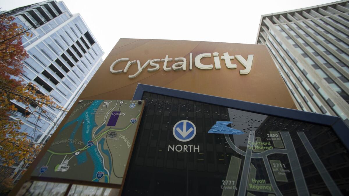 Crystal City in Arlington County, Va., is one of the two places that will host Amazon's "HQ2" offices.
