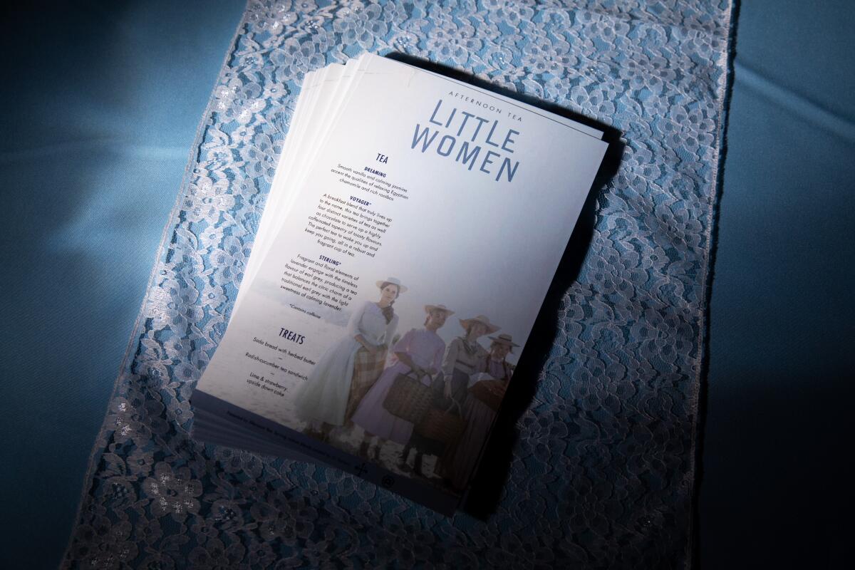 "Little Women" tea menu
