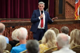 Utah Congressional Candidate Phil Lyman speaks during a Cottage Meeting