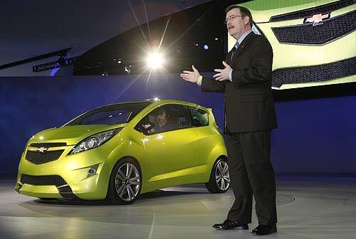 Troy Clarke, president of GM North America, introduces the Chevrolet Spark, a new subcompact arriving in 2011.