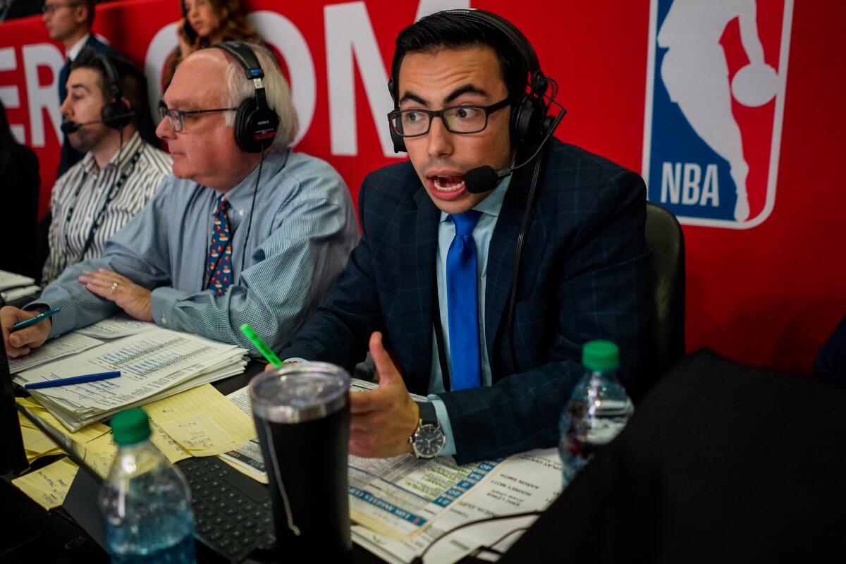 Clippers radio broadcaster Noah Eagle does play-by-play 