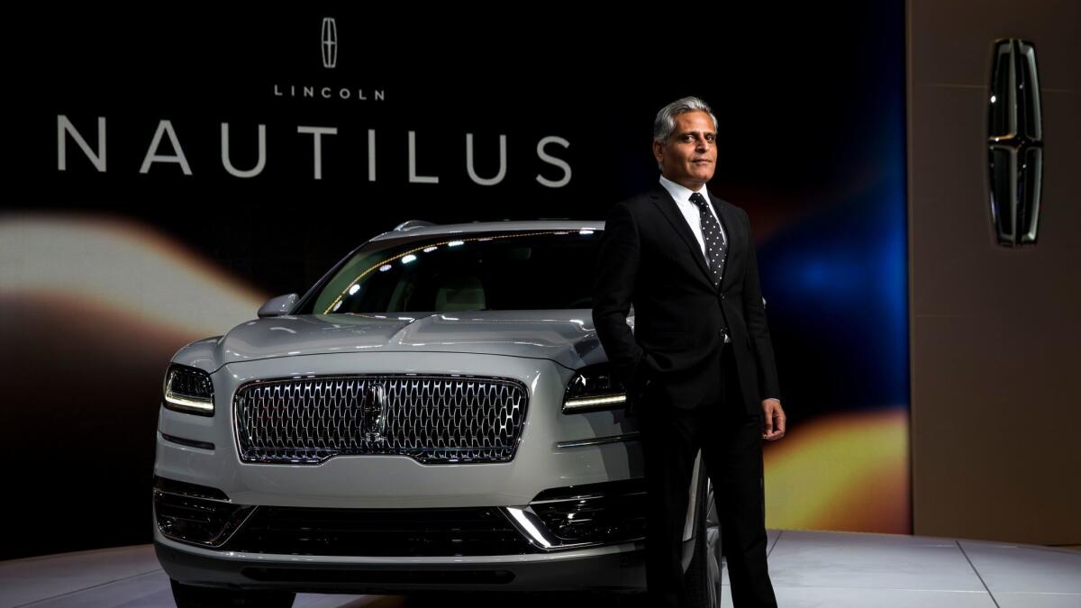 Lincoln Motor Co. President Kumar Galhotra at the 2017 L.A. Auto Show.