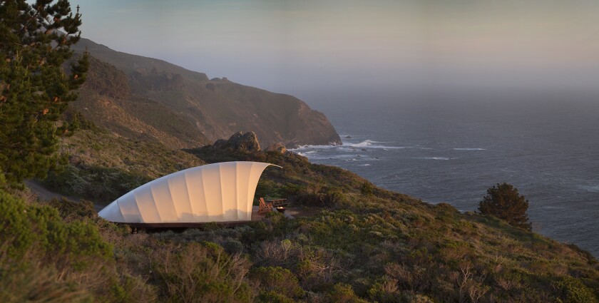 Treebones Resort's cocoon-shaped luxury tents sit in an isolated location with dramatic views of the Big Sur coastline.