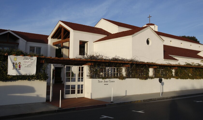 St. James Episcopal Church in Newport Beach in 2009. The church is in the process of being sold, according to officials of the Episcopal Diocese of Los Angeles.