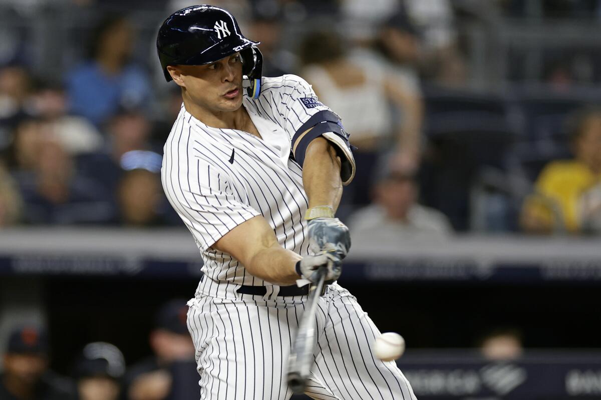 Stanton hits his 400th home run to lead Cole and the Yankees to a 5-1  victory over the Tigers - The San Diego Union-Tribune