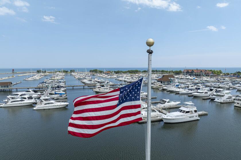 A general view of the marina Wednesday, June 19, 2024, in Racine, Wis. (AP Photo/Jeffrey Phelps)