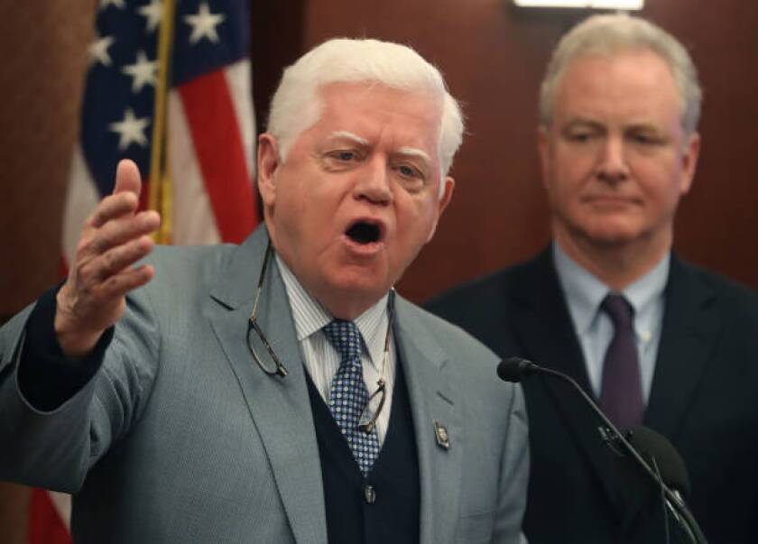 Rep. John B. Larson (D-Conn.) at a news conference on Jan. 30 to introduce the Social Security 2100 Act, which would increase benefits and strengthen the fund.