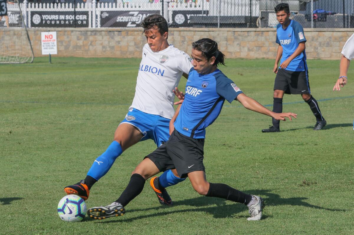 Local rivals show skills in Surf Cup soccer tournament The San Diego