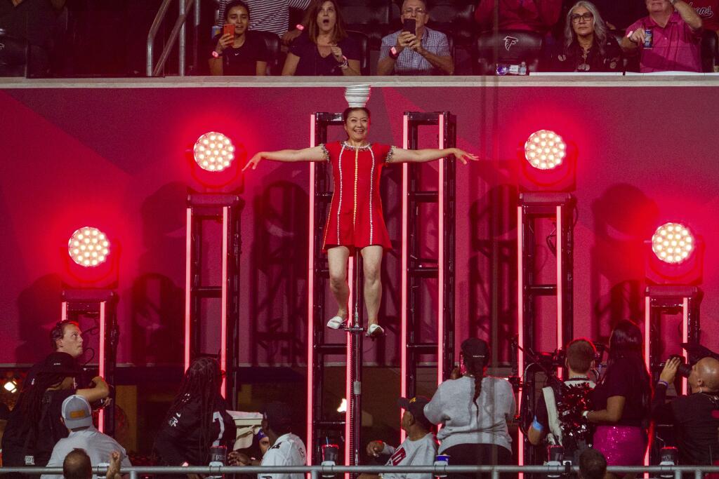 Red Panda breaks wrist in unicycle accident at WNBA halftime - Los ...