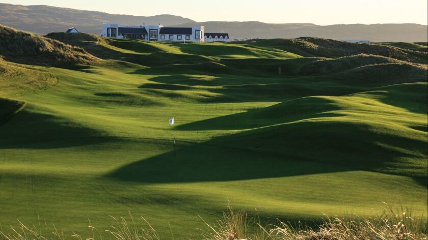 Stunning views and long tee shots are available at the Machrie Hotel & Golf Links in Scotland.