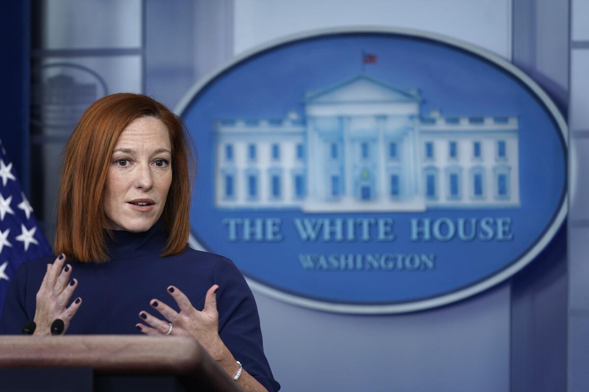 La secretaria de prensa de la Casa Blanca Jen Psaki 