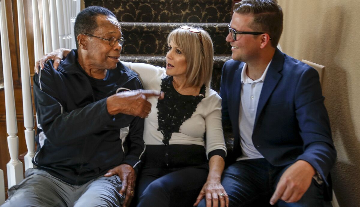 Rod Carew with his wife, Rhonda, and son Devon.