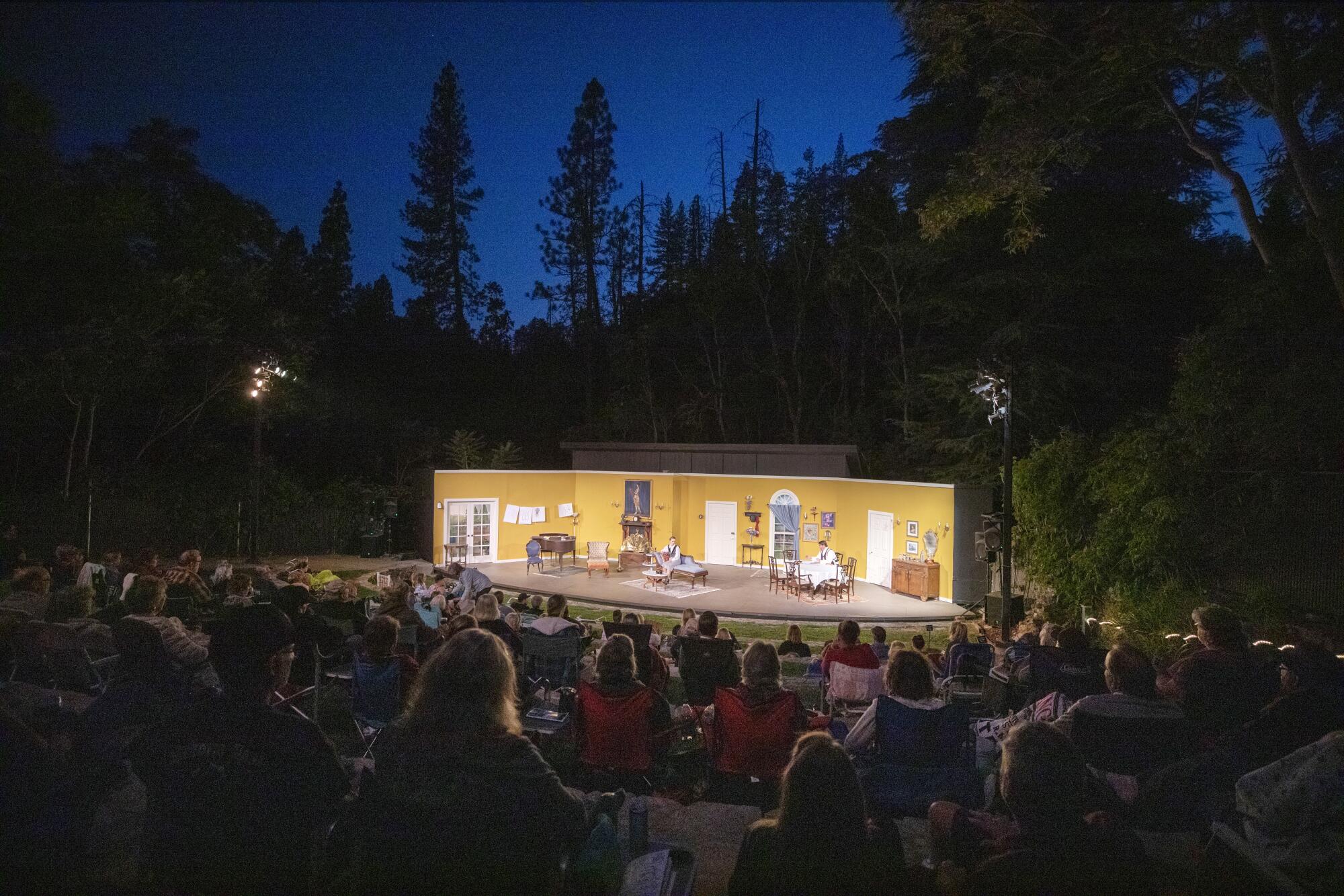 A theater production at an outdoor venue